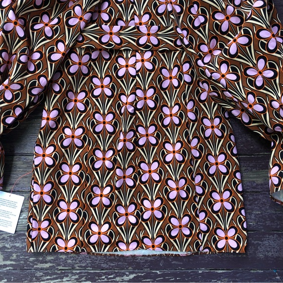 ASOS Luxe Extreme Sleeve Belted Mini Dress Retro Floral Off Shoulder - Picture 15 of 16